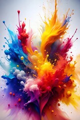Poster - abstract color explosion: a vibrant burst of color explodes across the canvas, creating an abstract 