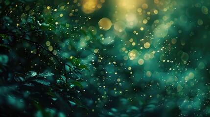 Wall Mural - Bokeh background in greenish hues