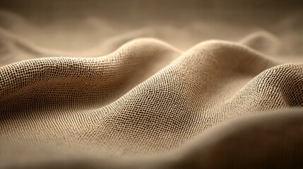 Poster - organic hemp fabric, close-up of weave texture, 3d illustration