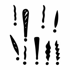 Sketch doodle hand drawn exclamation mark Exclamation mark Punctuation sign Warning attention (4)