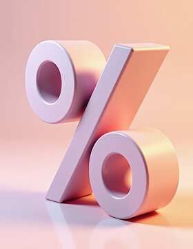 3d sign percent discount on isolated background. 
