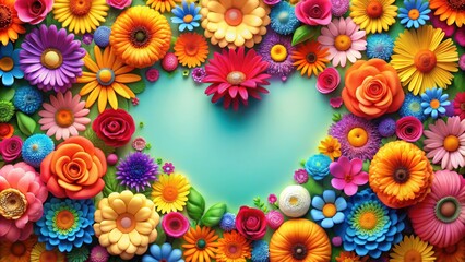 Colorful flower and love background for Happy Friendship Day celebration, friendship, happiness