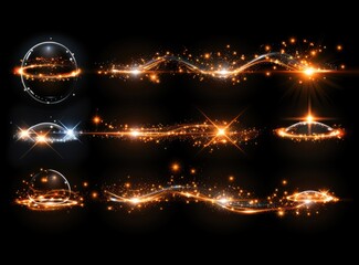 Wall Mural - Light Effects Set: Glowing Orbs, Stardust Trails and Sparkles