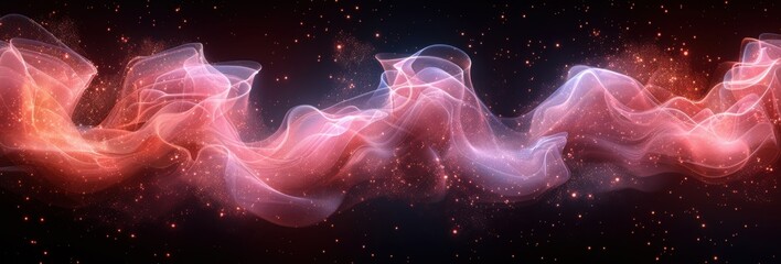 Wall Mural - Abstract Cosmic Nebula with Pink and Blue Swirls