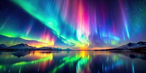 Wall Mural - abstract backdrop featuring a colorful aurora borealis in the night sky, aurora, abstract, backdrop,