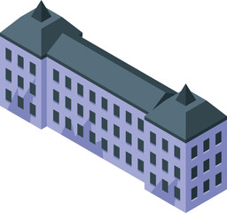 Poster - Isometric building with many windows representing modern architecture and urban lifestyle