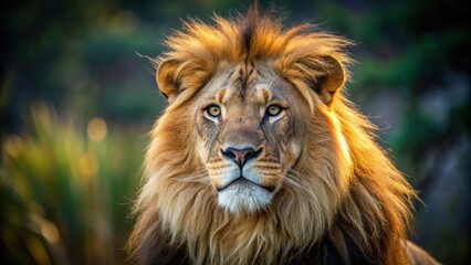 Wall Mural - close-up photo of a majestic lion in the wild, lions, wildlife, majestic, nature, safari, animal, pr