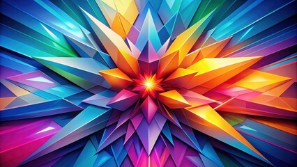 Poster - Abstract geometric art with vibrant colors and sharp lines, geometric, abstract, art, design, shapes, patterns, colorful