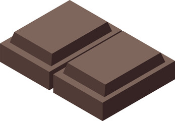 Poster - Simple 3d isometric illustration of two chocolate bars lying next to each other