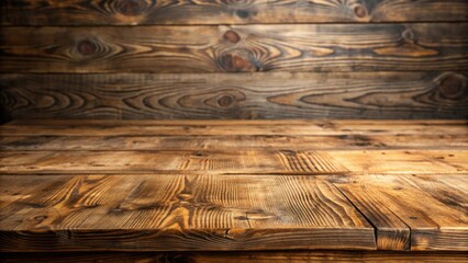 Canvas Print - Weathered wooden tabletop with a rustic and vintage appearance, weathered, old, wood, tabletop, surface, vintage, worn