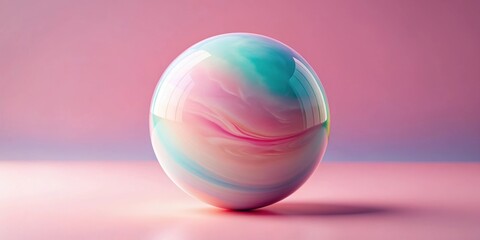 Sticker - Pastel pink sphere with dreamy colors, pink, sphere,pastel, dreamy, colorful, abstract, geometric, modern, design, soft, shape