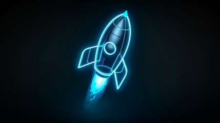 Wall Mural - digital rockets launch into outer space. boosting and taking off career concepts. abstract spaceship