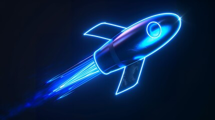 Wall Mural - digital rockets launch into outer space. boosting and taking off career concepts. abstract spaceship