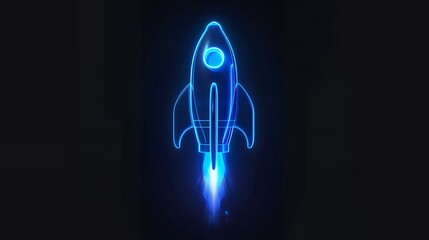 Wall Mural - digital rockets launch into outer space. boosting and taking off career concepts. abstract spaceship
