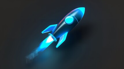 Wall Mural - digital rockets launch into outer space. boosting and taking off career concepts. abstract spaceship