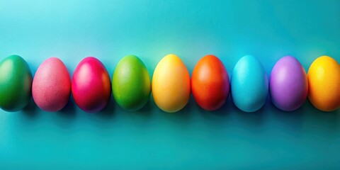 Wall Mural - Colorful chicken eggs on a vibrant background for Easter celebration, Easter, holiday, spring, vibrant, colorful