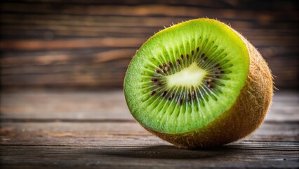 Sticker - Ripe kiwi fruit ready to eat, kiwi, green, tropical, fresh, healthy, organic, delicious, snack, vitamin C, juicy, slice, skin