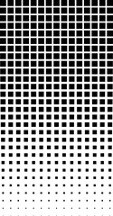 Aufkleber - Halftone background of falling pixels. Mosaic Gradient. Monochromatic Abstract backdrop. Vector Illustration