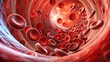 © Sujid - Blood cells flowing through a vein, blood cells, vein, flow, circulation, artery, medical, health, biology, red