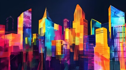 Wall Mural - Futuristic abstract illustration - future - visionary - cityscape innovative city design - cutting edge architecture - city of the 22nd century