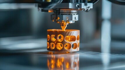 Poster - A 3D printer is creating a model of a small object