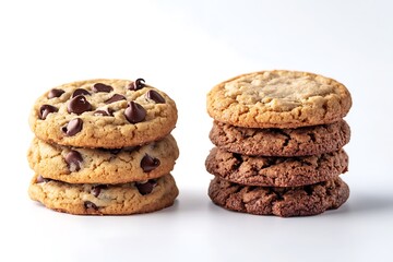 Wall Mural - Chip cookies isolated on white background