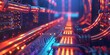 © MahmudulHassan - Glowing fiber optic data cables transferring information inside computer server