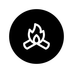 Poster - campfire line circular icon