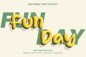 Poster - Yellow inflated retro vibe 3d editable vector text effect