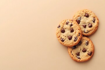 Wall Mural - Chocolate chip cookies background