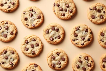 Wall Mural - Chocolate chip cookies background