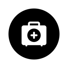 Wall Mural - first aid kit glyph circular icon