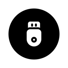 Sticker - usb drive glyph circular icon