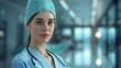 © Mr Muslich - A Female Doctor Wearing a Surgical Cap and Scrubs