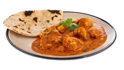 Wall Mural - Chicken Tikka Masala with Naan Bread