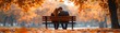 © Muhawaii - A couple sitting on a park bench, one partner resting their head on the other's shoulder, surrounded by autumn leaves, symbolizing support and unconditional love