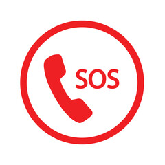 Sticker - emergency call icon vector design