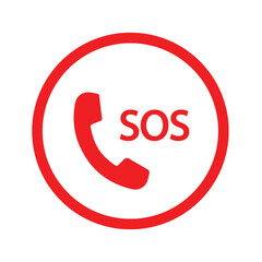 Sticker - emergency call icon vector design