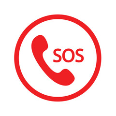 Sticker - emergency call icon vector design