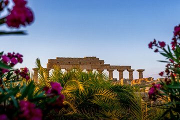 Ancient ruins in the sunset