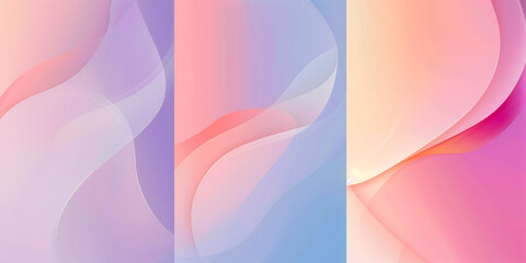 Canvas Print - Set of minimal gradient background vector illustration