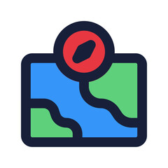 Sticker - maps flat line icon