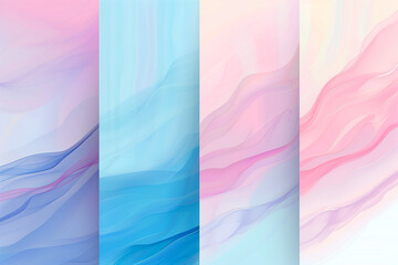 Wall Mural - Set of four vertical gradient color background