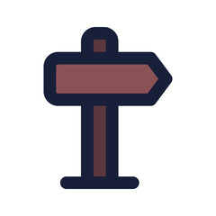 Poster - road sign flat line icon