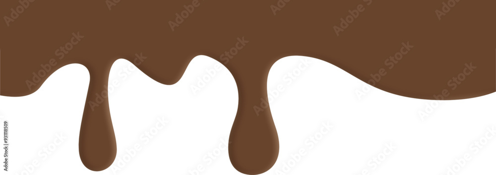 Chocolate cream melting frame header and footer Stock Vector | Adobe Stock