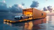 © nitiroj - Conceptual design of a shipping container modified to securely transport luxury cars on their journey across the seas Car Shipping Journey, Luxury transport