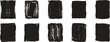 © Prodesigner - Set of grunge textures, rectangle frame, black dirty texture. brush stroke collection. Set of grunge square template backgrounds. Vector black painted squares or rectangular shapes.
