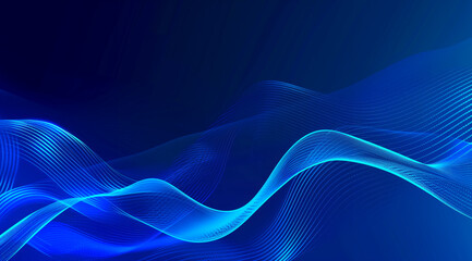 Wall Mural - blue abstract background with wavy shapes and gradient