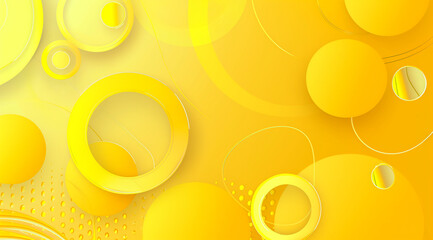 Sticker - Yellow background with circle shapes flat design