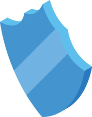 Poster - Blue shield with a broken top edge suggesting minimal protection